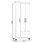 Guarda Roupa Solteiro 3 Portas 2 Gavetas Louise Castanho - Mo