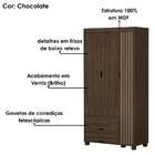 Guarda Roupa Solteiro 3 Portas 2 Gavetas Mdf 89 Cm Bela Decma