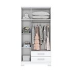 Guarda Roupa Solteiro 3 Portas 2 Gavetas Miami  Branco/branco