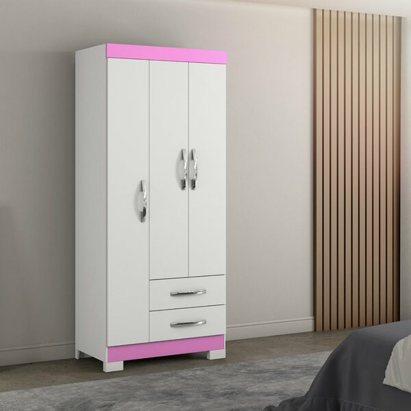 Guarda Roupa Solteiro 3 Portas 2 Gavetas Nt5000 Notável Móveis