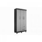 Guarda-roupa Solteiro 3 Portas 2 Gavetas Paris  Imbuia/off Wh