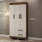 Guarda-roupa Solteiro 3 Portas 2 Gavetas Paris  Imbuia/off Wh