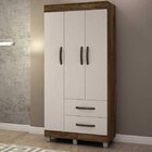 Guarda-roupa Solteiro 3 Portas 2 Gavetas Paris  Imbuia/off Wh