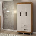 Guarda-roupa Solteiro 3 Portas 2 Gavetas - Paris-carvalho/off