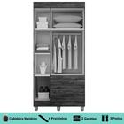 Guarda Roupa Solteiro 3 Portas 2 Gavetas Paris Chf Móveis