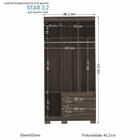 Guarda Roupa Solteiro 3 Portas 2 Gavetas Star 3.2 Com Espelho