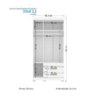 Guarda Roupa Solteiro 3 Portas 2 Gavetas Star 3.2 Santos Andi