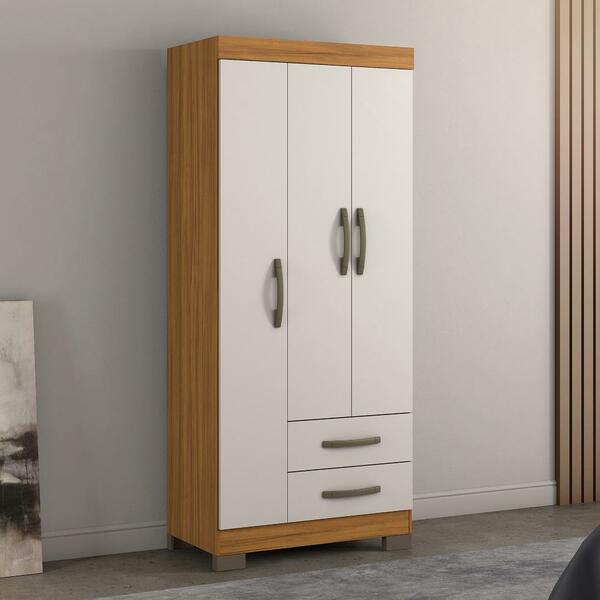 Guarda-roupa Solteiro 3 Portas 2 Gavetas Viena Notável Freijó