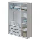 Guarda Roupa Solteiro 3 Portas 3 Gavetas 160cm Wood Divicar B