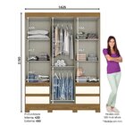 Guarda Roupa Solteiro 3 Portas 3 Gavetas Carson Plus Espresso