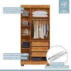 Guarda Roupa Solteiro 3 Portas 3 Gavetas Flórida 100% Mdf