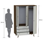 Guarda Roupa Solteiro 3 Portas 3 Gavetas Retrô 20  Conhaque C