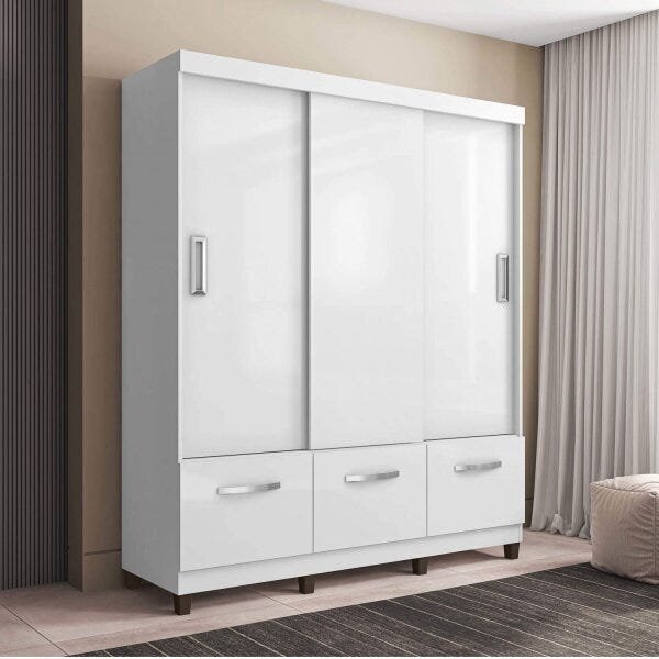 Guarda-roupa Solteiro 3 Portas 3 Gavetas Zurique Incorplac Br