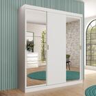 Guarda Roupa Solteiro 3 Portas 4 Gav 2 Espelhos Branco Marvin