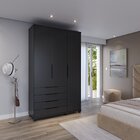 Guarda-roupa Solteiro 3 Portas 4 Gavetas 100% Mdf Allen 136,9