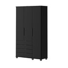 Guarda-roupa Solteiro 3 Portas 4 Gavetas 100% Mdf Allen 136,9