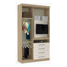 Guarda Roupa Solteiro 3 Portas 4 Gavetas Com Painel Giratório