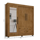 Guarda Roupa Solteiro 3 Portas 4 Gavetas Com Pés E Espelho Co
