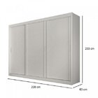 Guarda-roupa Solteiro 3 Portas 5 Gavetas Dubai Josandro Branc