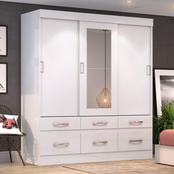 Guarda-roupa Solteiro 3 Portas 6 Gavetas Kelly Espresso Móvei