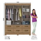 Guarda-roupa Solteiro 3 Portas 6 Gavetas Kelly Espresso Móvei