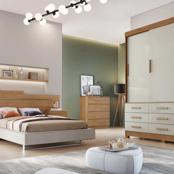 Guarda Roupa Solteiro 3 Portas 9 Gavetas - Capri-cumaru/fendi