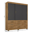 Guarda Roupa Solteiro 3 Portas 9 Gavetas Com Pés Flex 2239 Ar