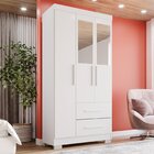 Guarda-roupa Solteiro 3 Portas Com Espelho 2 Gavetas Estrela