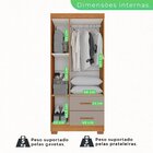 Guarda-roupa Solteiro 3 Portas Com Espelho 2 Gavetas Estrela
