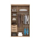 Guarda Roupa Solteiro 3 Portas Com Espelho Originale  Carvalho