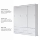Guarda-roupa Solteiro 3 Portas De Correr 6 Gavetas Branco