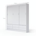 Guarda-roupa Solteiro 3 Portas De Correr 6 Gavetas Branco