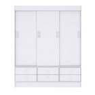 Guarda-roupa Solteiro 3 Portas De Correr 6 Gavetas Branco