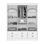 Guarda-roupa Solteiro 3 Portas De Correr 6 Gavetas Branco/azul