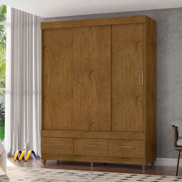 Guarda Roupa Solteiro 3 Portas De Correr Freijó 20033-96 Arap