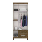 Guarda Roupa Solteiro 3 Portas E 2 Gavetas Modena Com Cômoda
