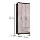 Guarda Roupa Solteiro 3 Portas Louise Reajl Moveis