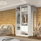 Guarda Roupa Solteiro 3 Portas Mdf Vicenzo Branco