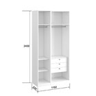 Guarda Roupa Solteiro 3 Portas Mdf Vicenzo Branco
