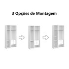 Guarda Roupa Solteiro 3 Portas Mdf Vicenzo Branco