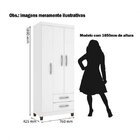 Guarda Roupa Solteiro 3 Portas Modena Incorplac Branco/azul/r