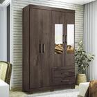 Guarda Roupa Solteiro 4 Porta 2 Gavetas Star 4.2 Com Espelho