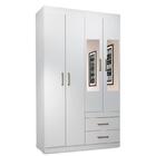 Guarda Roupa Solteiro 4 Porta 2 Gavetas Star 4.2 Com Espelho
