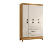 Guarda Roupa Solteiro 4 Portas 0410 Branco Moval