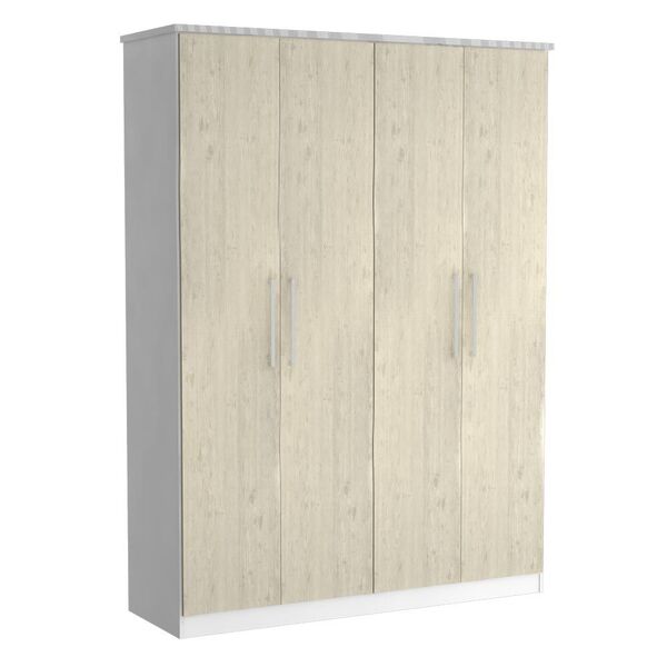 Guarda-roupa Solteiro 4 Portas 100% Mdf 974 Branco/marfim Are