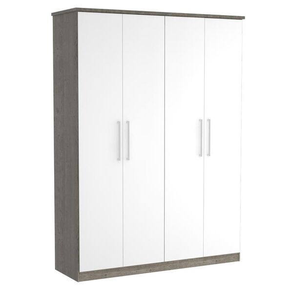 Guarda-roupa Solteiro 4 Portas 100% Mdf 974 Demolição/branco
