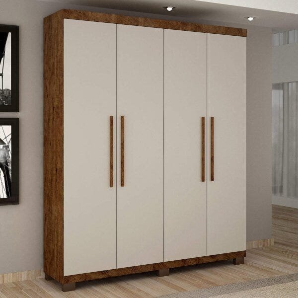 Guarda Roupa Solteiro 4 Portas 100% Mdf Master Benetil Moveis