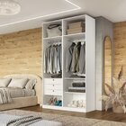 Guarda Roupa Solteiro 4 Portas 100% Mdf Vicenzo Branco