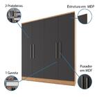 Guarda Roupa Solteiro 4 Portas 1 Gaveta Berlim Grafite