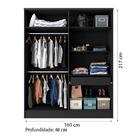 Guarda Roupa Solteiro 4 Portas 1 Gaveta Berlim Preto